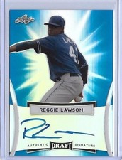 2017 Leaf Metal Draft REGGIE LAWSON Blue Prismatic Auto RC 5/25 PADRES