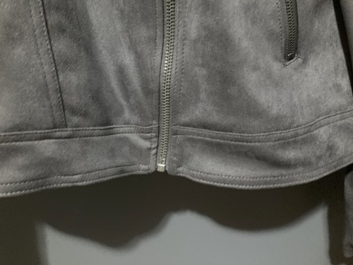 Philosophy Women Size XL Jacket Motorcycle Grey Zip Casual Chic Bomber - Picture 7 of 9