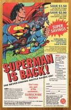 1993 DC Comics Superman Subscription Print Ad/Poster Superboy Steel Promo Art