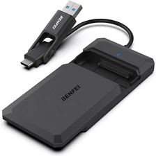 2.5 Inch SATA to USB Tool Free External Hard Drive Enclosure, USB Type-C/Type-A