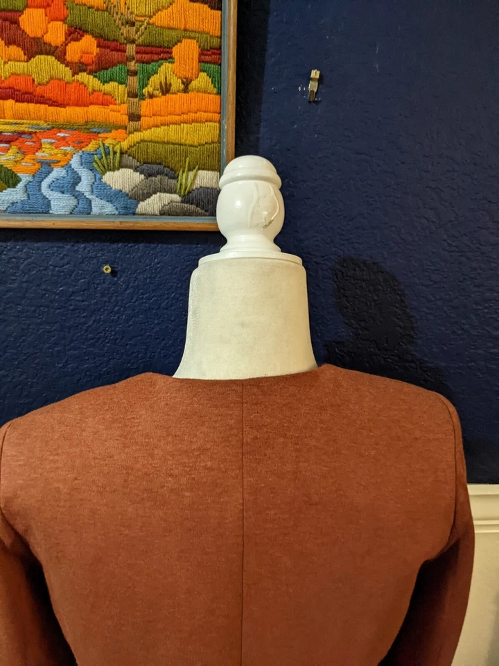 Chaqueta Blazer Anthropologie Cartonnier Forrada Tejido Óxido Un Botón Talla Pequeña S Foto 4 de 4