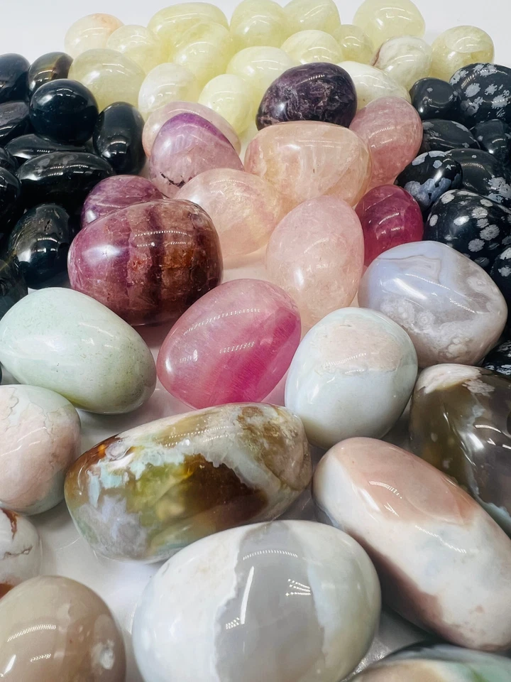 Trommelstein Set 1kg Natursteine Edelstein AAA Qualität Ajna Dritteauge Chakra - Bild 4 von 4