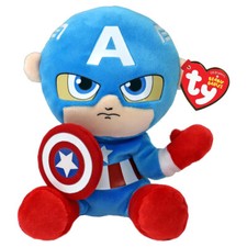 Original TY Beanie Captain America Marvel Soft Plush Brushed Fabric Toy Age 0m+