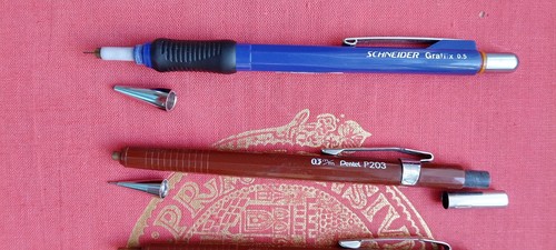 Lot 4 Mechanical Pencils: 2 Pentel P203 Staedtler Micrograph Schneider FOR PARTS - Foto 6 di 9