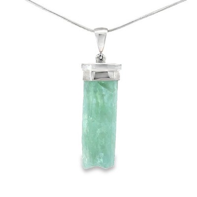 Starborn Aquamarine Crystal Pendant Necklace (22'')
