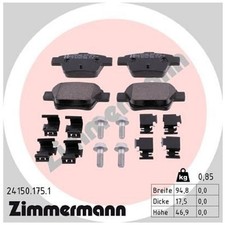 Satz Bremsbeläge Bremsklötze hinten für Peugeot 307 3A/C 3E CC 3B SW 3H | 239