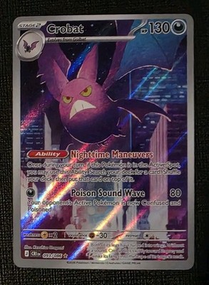 Pokémon Crobat 093/086 Me04: Chaos Rising EN Holo-Full Art Illustration Rare NM