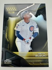 2026 Topps Chrome Black Seiya Suzuki Gold Wave Refractor /50 Cubs J253
