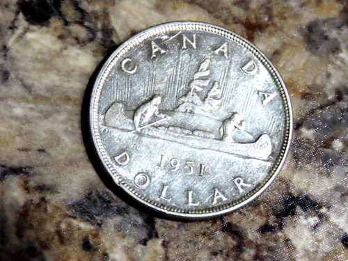 1951 SWL Canada Silver $1 Dollar, EF/AU Condition. D-2177