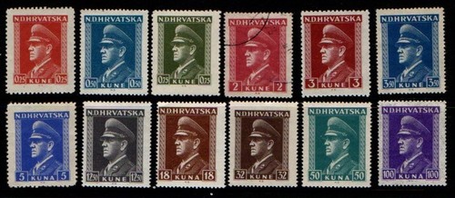 Croatia 1943 Ante Pavelic selection to 100k SG101 on MNH/Used see note