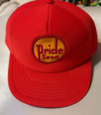 Vintage Pride Seed Trucker Snapback Hat Cap Patch Red K-Brand Made in USA