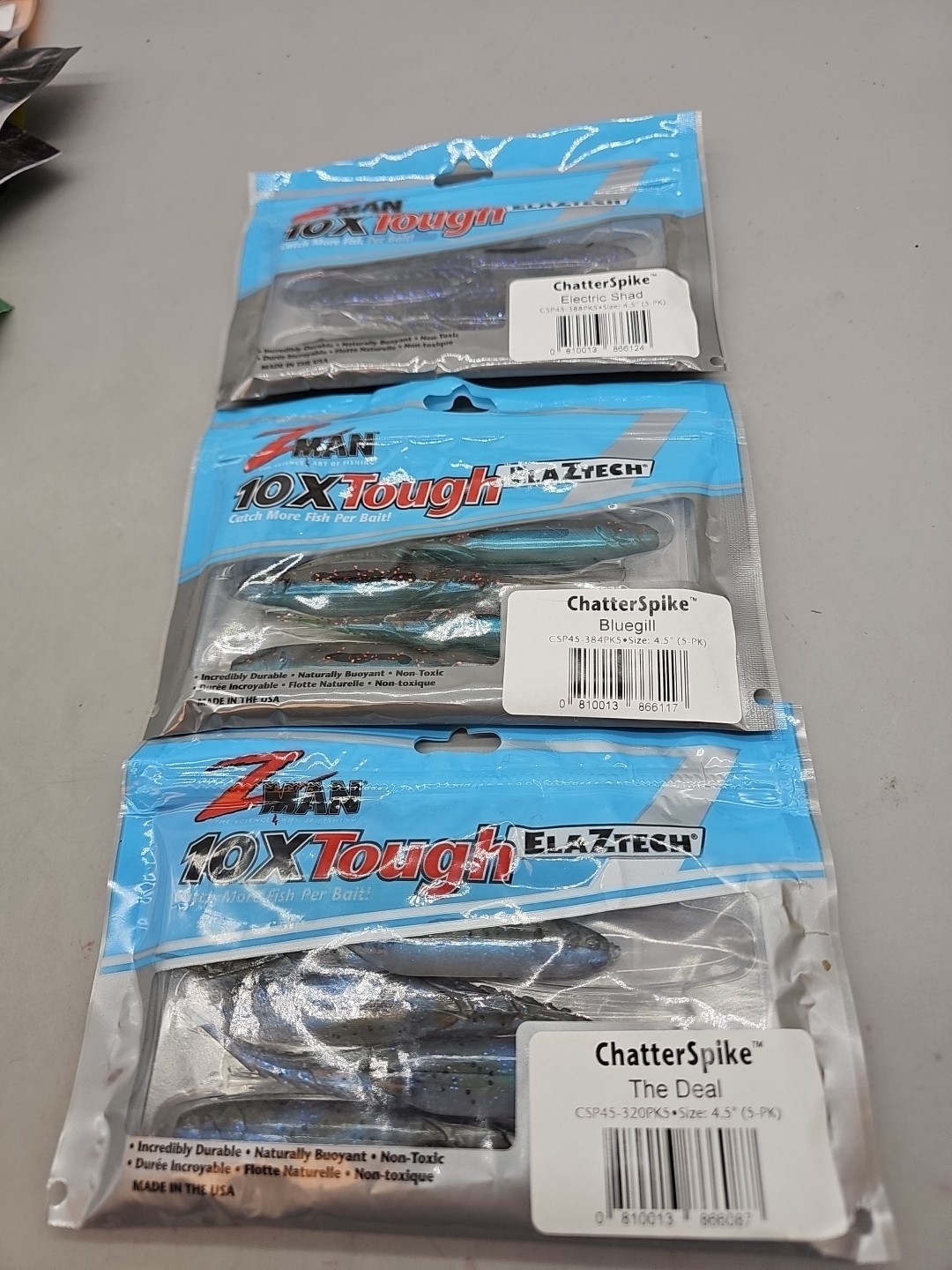 z-man zman chattershad 4.5" chatterbait jackhammer Bluegill The Deal Lot Of 3 - Image 1