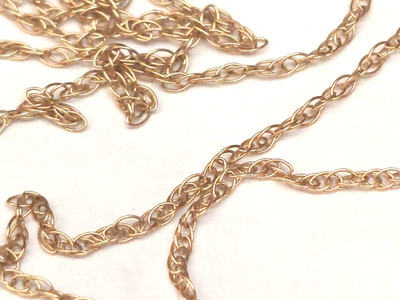 ZARTE 14K MASSIVE GELBGOLD SEIL KETTE HALSKETTE 18 ''