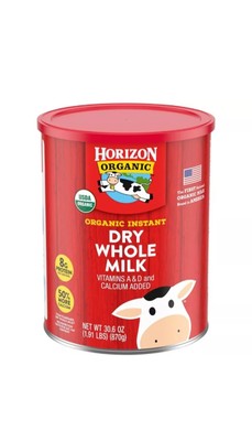 New Horizon Organic Instant Dry Whole Milk, 30.6 oz. Canister Exp:05/2026