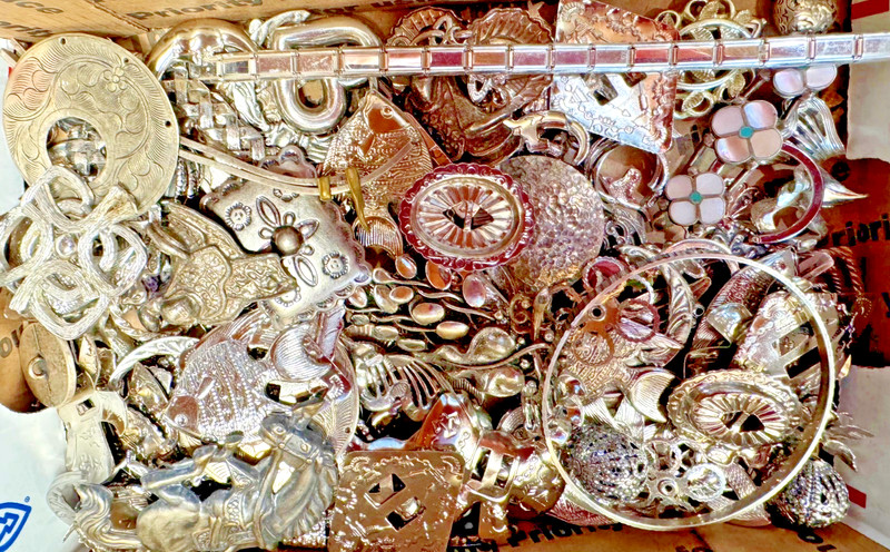 one and on half pound of silver jewelry findings HUGE assortment