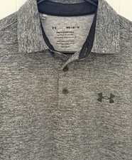 MEN'S Under Armour GRAY The Playoff Polo HEATGEAR Golf SHIRT SIZE Medium