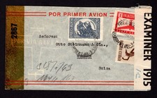 Argentina. Triple-censored commercial letter of 1943 to Switzerland.
