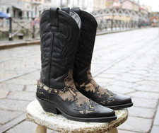 Stivali Pelle Cuoio Texani Vintage Unisex Numero 40