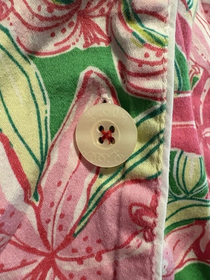 Lilly Pulitzer Women’s Pick of the Bunch Pajama TOP Floral Button-Down Small - Image 2 of 4