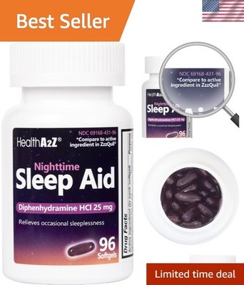 Sleep Aid Softgels 25mg   Non-Habit Forming Diphenhydramine for Restful Sleep