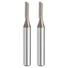 2pcs Straight Router Bit 1/4 Shank 1/8" Cutting Dia 2 Flutes 0.51" YG6 Carbide