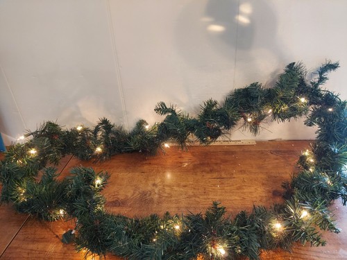 98" LED White Lighted Christmas Garland - Picture 1 of 7
