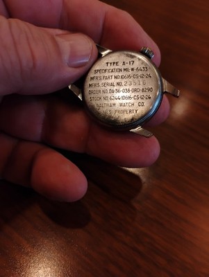 時計 1950s WALTHAM typeA-17 vintage USAF Waltham Type A-17 Military Watch 1950's Vintage US Army Hand