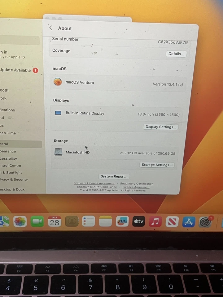 Apple MacBook Air 2018 8gb RAM 256 Gb - Image 2 of 4