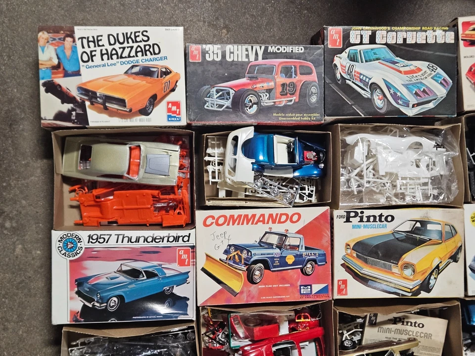 12 Vintage Model Car Kits, Junkyard Lot For Restoration Or For Parts READ - Image 2 of 4