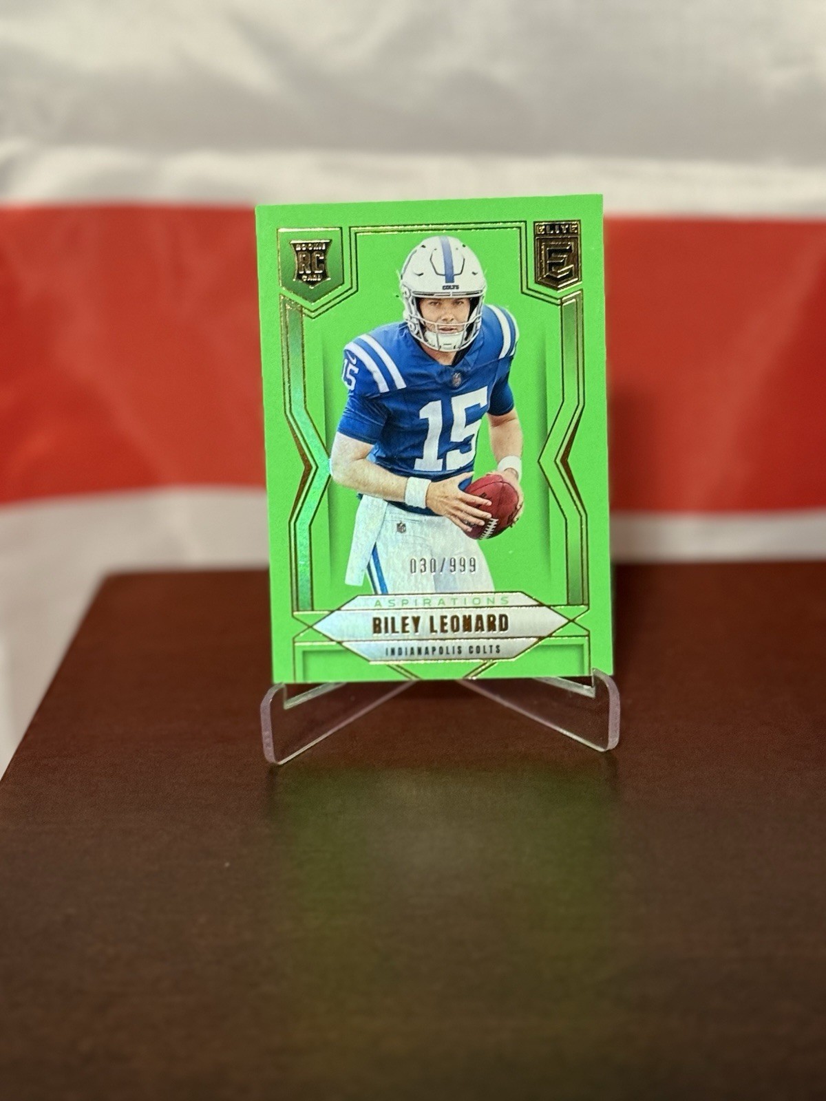 2025 Panini Donruss Elite -  Riley Leonard #170 Aspirations Lime Green /999 (RC)