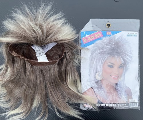 80s Rockin' Queen Mixed Blonde Wig Singer Rock Star Costume Heavy Metal Rocker