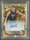 DAVIS FOGLE 2025 BOWMAN U CHROME SAPPHIRE AUTO GOLD REFRACTOR 1ST PROSPECT 22/50