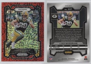 2023 Panini Prizm Rookies Red Sparkle Prizm Luke Musgrave #337 Rookie RC