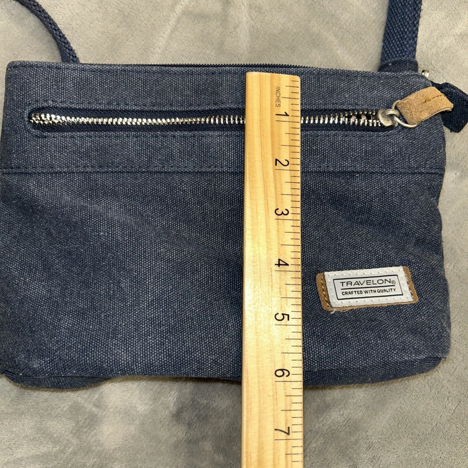 Bandolera Travelon Antirrobo Heritage Denim Azul RFID/A prueba de golpes Foto 4 de 4