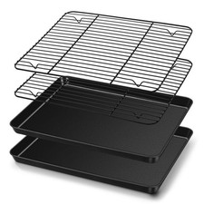 Baking Sheet with Rack Set, 16 x 12 x 1  Nonstick Cookie Baking Pan Tray with...