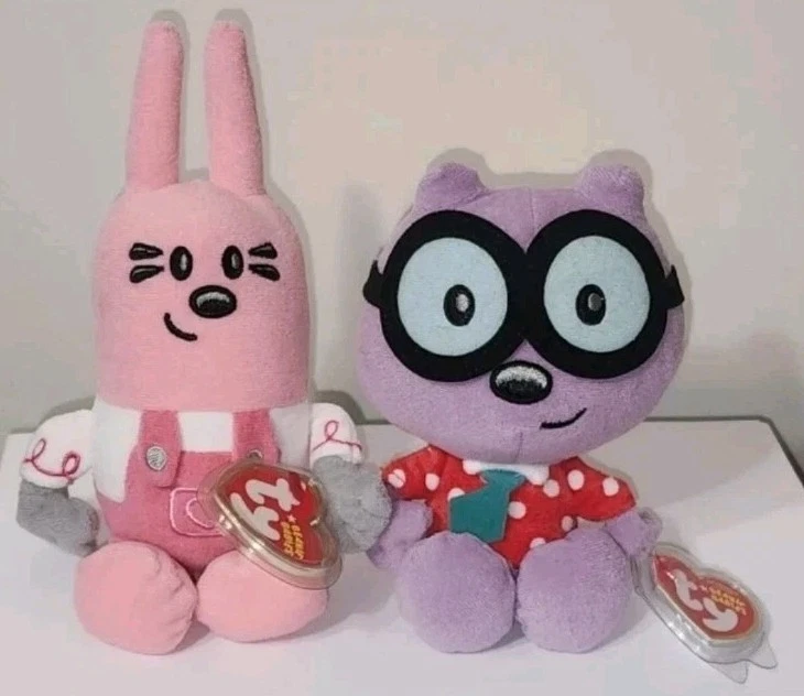 Juego de juguetes de peluche Ty Beanie Baby WIDGET & WALDEN (WOW WOW WUBBZY) NUEVO MWMTs Foto 2 de 4