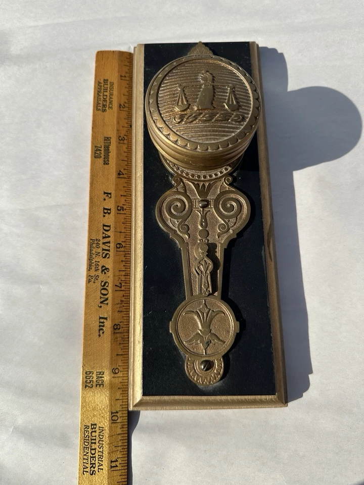 Philadelphia PA City Hall Door Backplate & Knob P-13020 mfg Niles Chicago READ - Image 4 of 4