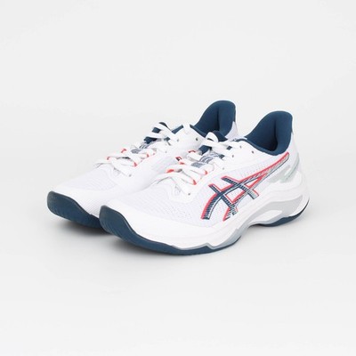ASICS NETBURNER BALLISTIC FF 4 Badminton Indoor Shoes White/Blue 1053A070 NEW