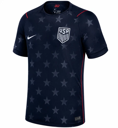 USA Soccer Jersey Navy Black Stars Design Football Fan Shirt Lightweight Perform