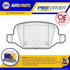 Brake Pads Set fits FIAT PANDA 169AXE1B 1.4 Rear 2006 on Proformer 71752988