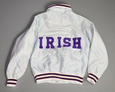 Vintage 80's 90's Authentic DeLong Satin Irish Embroidered Varsity Bomber Jacket