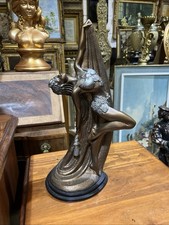 Vintage Bronzed Effect Art Deco Lady Statue Sculpture Figurine Home Decoration
