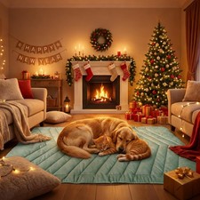 Pet Mat, Reversible Dog Bed Mat for Crate, Soft Warm Flannel for Winter, Wash...