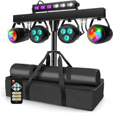 DJ Lights Package with Stand 7.5Ft, DJ Light for Parties Sound Activated, DMX
