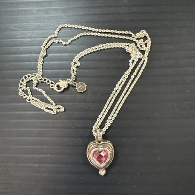 Things Remembered Tone Pink & Rhinestone Heart Crystal Locket Necklace