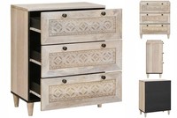 Kommode Sideboard Mit Speicher Weiß 60X33X75 Cm Massives Mangoholz