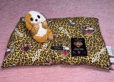 Ed Hardy Pet Crate Mat Cushion Screaming Tiger Hearts Logo Pattern Small 24x16"