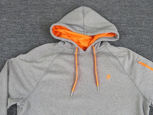 Fila Hoodie Mens Small Gray Long Sleeve Hooded Sweatshirt Pullover - Picture 2 of 10