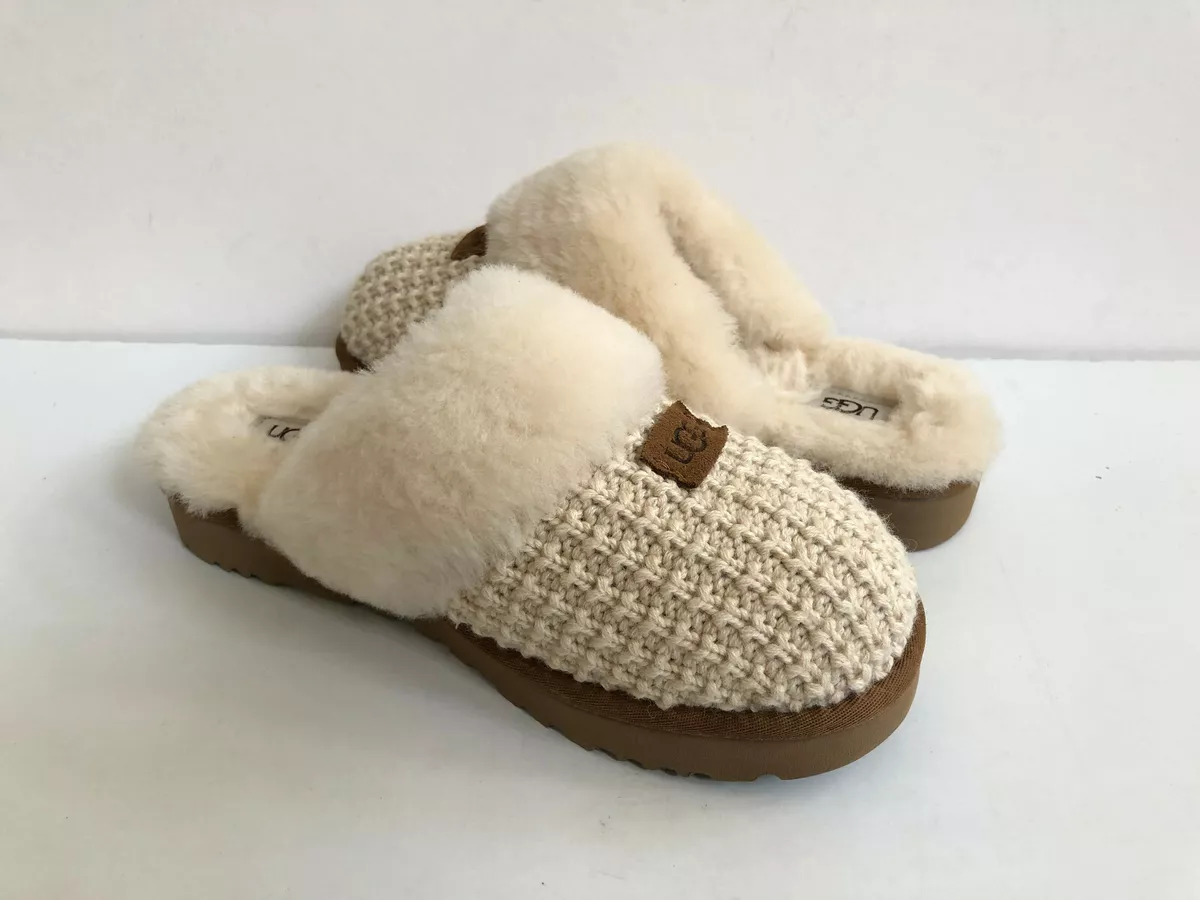 UGG COZY KNIT CREAM SHEARLING SLIP US 11 / EU 42 / UK 9 eBay