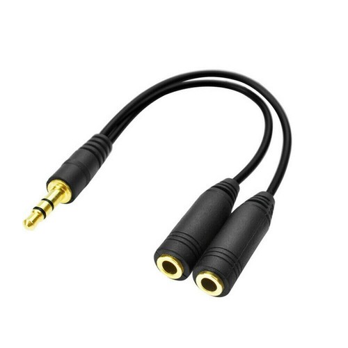 3.5 mm Male to 2 Female Y Splitter adapter Headphone Audio Cable Gold - Picture 2 of 3